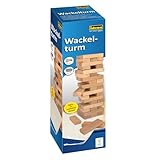 Idena 40087 - Wackelturm Spiel aus Holz, Geschicklichkeitsspiel mit 54...