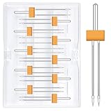 Wamkon 10 Stücke Zwillingsnadeln, 2.0/90, 2.5/90, 3.0/90, 4.0/90, 2.0/80,...