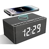 ANJANK Radio wecker Digital mit kabelloses Laden,10W Fast Wireless Charger for...