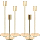 MOYKSRR Kerzenständer 6 Set, Gold Metall Kerzenhalter, Hoch Kerzenleuchter,...