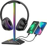 New bee Kopfhörer Ständer RGB Headset Halterung mit USB Typ-C Ladegeräten und...