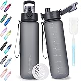 AOPREL Trinkflasche 1l, Trinkflasche Sport Tritan & BPA-Frei Wasserflasche Mit...