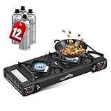 HOMELUX Gaskocher Campingkocher 2 Flammig für Grill Camper im Outdoor Camping -...