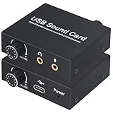 USB Soundkarte Externe, Tendak Stereo-Soundkarte USB-Audioadapter mit 3,5mm...