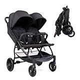 LIFEZEAL Doppelkinderwagen nebeneinander, Faltbares Geschwisterwagen mit Korb,...