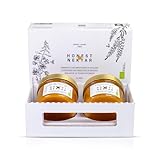 100% Bio Honig im Set - 2x300g Heide und Blütenhonig | Organischer Bienenhonig...