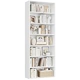 FirFurd Bücherregal, Regal mit 7 Fächern, Bücherschrank, Standregal,...