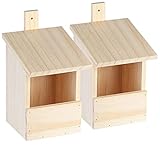 Royal Gardineer Vogelhaus Holz: 2er-Set Vogel-Nistkästen zum Aufhängen an Baum...