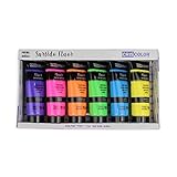 CRISCOLOR Fluoreszierende Acrylfarbe, Set mit 6 x 75 ml, für Kunstarbeiten und...