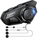 WAYXIN T2 Motorrad Headset mit Gegensprechanlage 1pc,Intercom Motorrad...