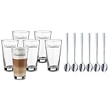 WMF Clever&More Latte Macchiato Gläser Set 12-teilig mit Löffel, Aufrdruck,...
