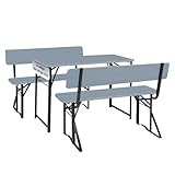 Stagecaptain BBDL-119 GY Hirschgarten Bierzeltgarnitur mit Lehne für Balkon -...
