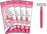 BIC Pure Lady Rasierer Damen, 16 Einwegrasierer mit je 3 Klingen, mit Vitamin E...