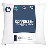 Blumtal Kopfkissen 80x80 cm - Nackenkissen mit anpassbarer Füllung - 100%...