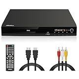 Kompakter DVD-Player mit Scart-Anschluss, Regionenfreier HD-DVD-CD-Player 1080P...