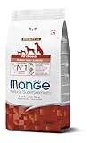 Monge Natural Superpremium Puppy and JUNIOR Lamb and Rice, Hundefutter für alle...