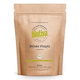 Shiitake Pulver Bio 125g - 100% Bio - Shii-Take - Lentinula edodes - Vitalpilz - vegan - ohne Zusatzstoffe - abgefüllt und zertifiziert in Deutschland - Biotiva
