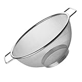 Fackelmann Edelstahl Sieb Ø 26 cm – Feinmaschiger Seiher mit Zwei Griffen,...