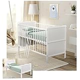 Baby Delux Babybett 70x140 cm weiß Kinderbett umbaubar zum Juniorbett mit...