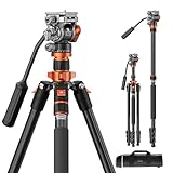 Kamera Stativ,K&F Concept Videostativ Video-Tripod mit Fluidkopf,200cm Kamera...