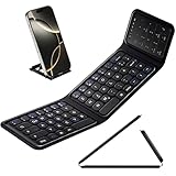 Vobafe Faltbare Bluetooth-Tastatur mit Touchpad - kabellose Wiederaufladbare...