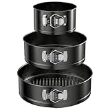 WinGluge 3 Stück Springform, 12/18/22 cm Cake Baking Tin, Runde Backform,...