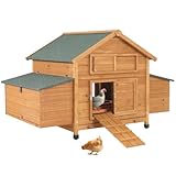 Aivituvin Hühnerstall mit Rädern – Außengerichtetes Tragbares Hühnerhaus...