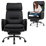 IWMH Ergonomischer Bürostuhl 227kg, XXL Kunstleder Chefsessel mit Fußstütze...