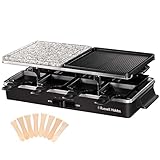 Russell Hobbs Raclette Grill 8 Personen [inkl. 8 Pfännchen und Holzspachtel, 2...