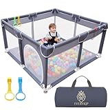 EveryKip® Laufstall Baby 120x120 cm, Laufgitter Baby mit atmungsaktivem Netz,...