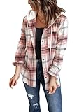 LACOZY Damen Flanell Kariert Shirts Hoodies Langarm Oversized Buffalo Plaid...