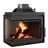 KRATKI Kamineinsatz Simple – 8 kW Holzofen-Einsatz mit seitlicher Verglasung...