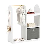 SoBuy KMB40-W Kindergarderobe mit 3 Haken Kleiderschrank Kinder Kinderregal mit...