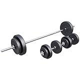 GORILLA SPORTS® Langhantel Set - 60kg, 100kg oder 130kg, Langhantelstange...