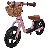 Bandits & Angels Laufrad aus Metall mit Weidenkorb ab 2 Jahren – Lauflernrad...
