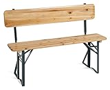 Stagecaptain BBB-119 Hirschgarten Bierzeltbank mit Lehne 119 cm - Robuste, Kurze...