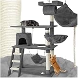 tectake Katzen Kratzbaum, Katzenbaum, Kletterbaum, 141cm hoch, Katzenhaus Indoor...