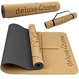 deluxe4home® Yogamatte Kork Gymnastikmatte I TPE Fitness Matte Rutschfest mit...