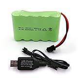 Gecoty® 6V NiMH Akku, 2400mAh wiederaufladbarer AA RC Batterie mit SM 2P...