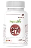 VITAMIN B12 1000µg - 120 Tabletten Vegan & Vegetarisch- Nervenfunktion &...