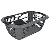 HRB Wäschekorb Plastik, 40L Wäsche Box Volumen, Wäschesammler mit 59,5 x 40 x...
