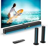 2.2 CH Soundbar für TV Geräte mit RGB-Leuchten, 180W Teilbare 2-in-1 TV...