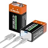 9V blockbatterie Akku, 2025 Neu Aufgerüstet 3800mWh Ultra-Hohe Kapazität Hohe...