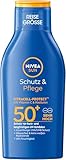 NIVEA SUN Schutz & Pflege Sonnenlotion LSF 50+, wasserfester Sonnenschutz mit...