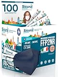 100 Masken FFP2 Dunkelblau, CE-zertifiziert, sicherer Schutz, hergestellt in...