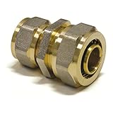 Pipetec Schraubfitting Kupplung Übergang 20x2 16x2 mm Verbinder Reduzierung für Mehrschicht-Verbundrohr, DVGW, UBA-konform, bis max.100°C