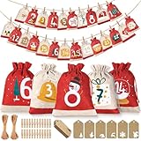 Adventskalender zum Befüllen 2025 Kinder, 18 x 13 cm Adventskalender Säckchen...