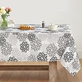 Artoid Mode Blumen Grau Dahlien Herbst Tischdecke 140x110 cm, Saisonnal Fall...