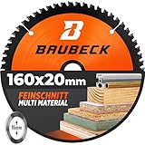 BAUBECK Sägeblatt 160x20 inkl. 16mm Reduzierring - Multi Material Feinschnitt -...