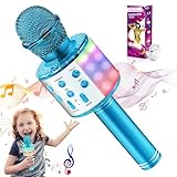 Bluetooth Karaoke Mikrofon kinder, Drahtloses LED Karaoke Mikrofon mit...